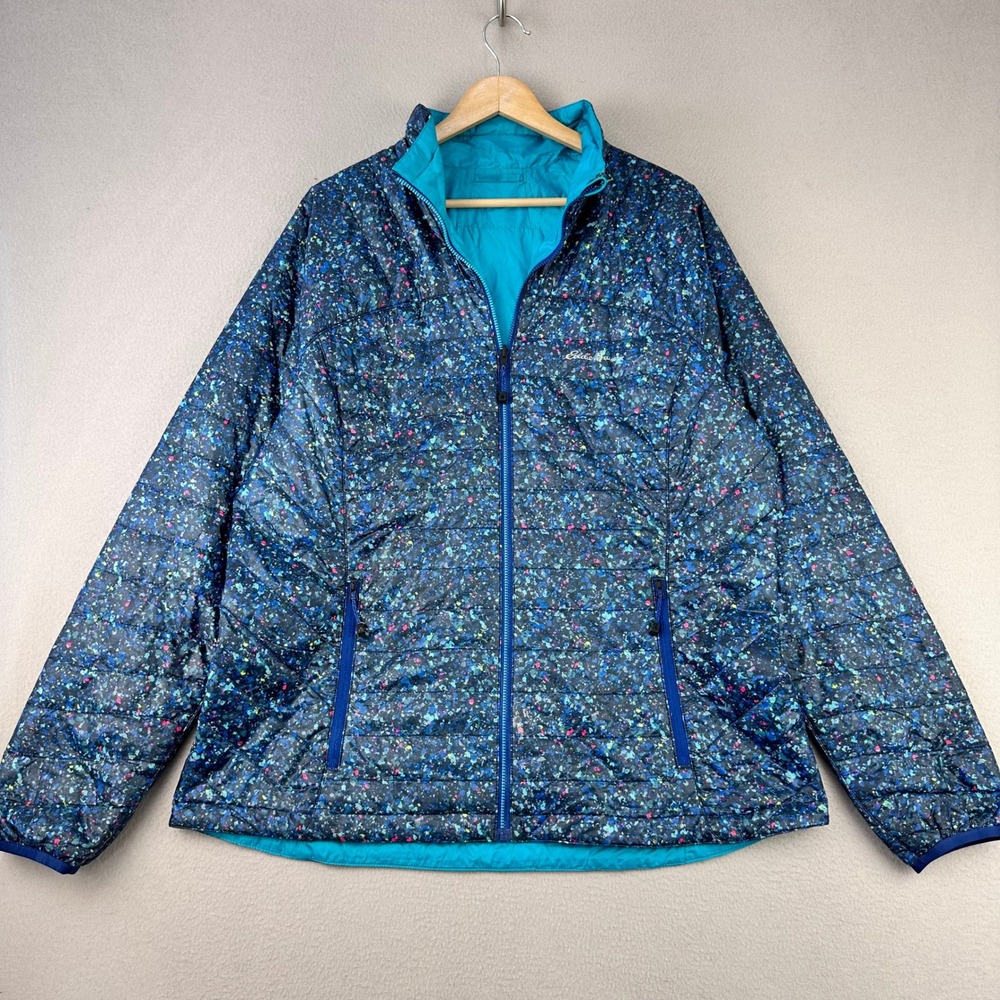 Eddie Bauer First Ascent Reversible Puffer Jacket Womens TXL‎ Pertex Quantum ECO